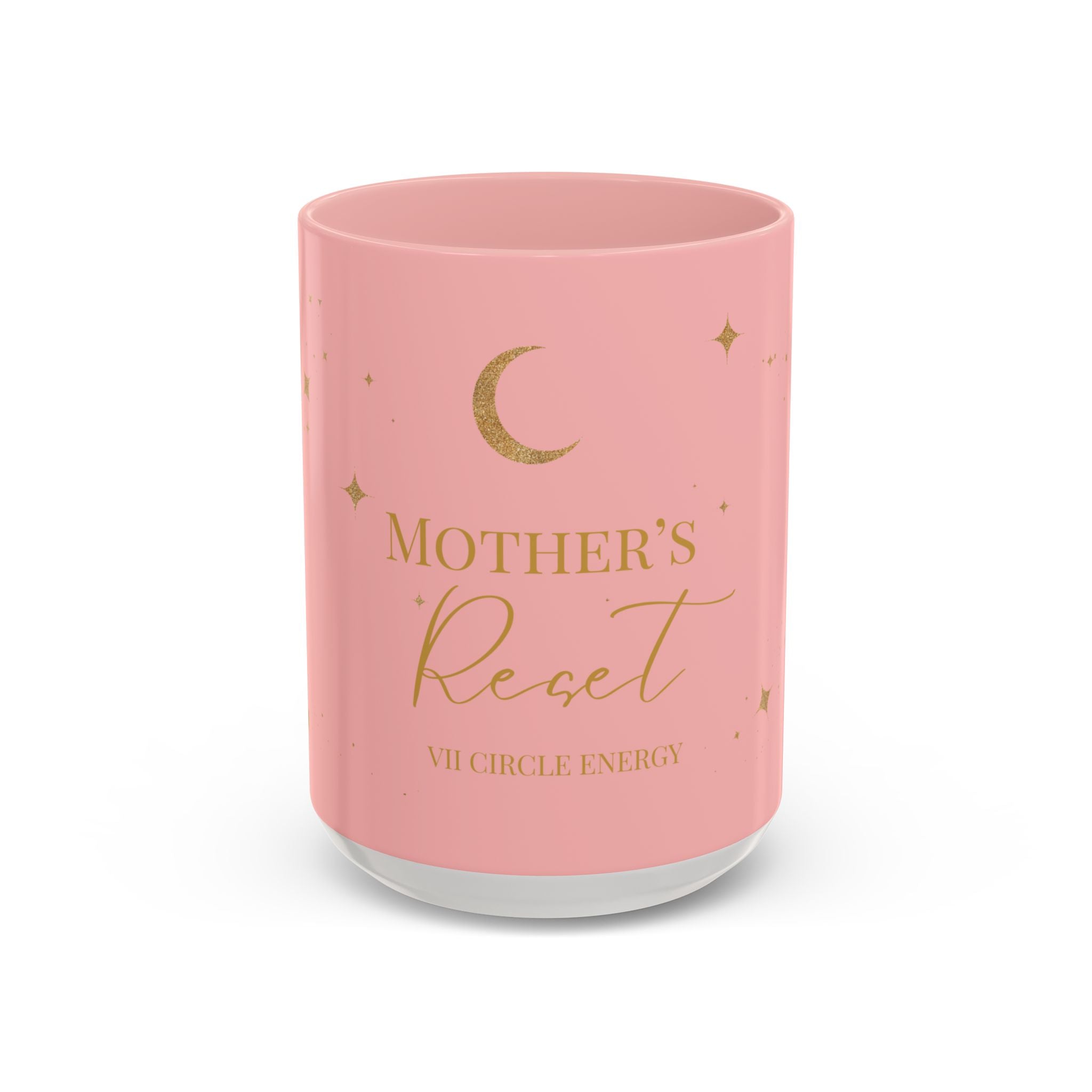 Mother's Reset Moon Coffee Mug — Pink Accent Celestial 11/15oz