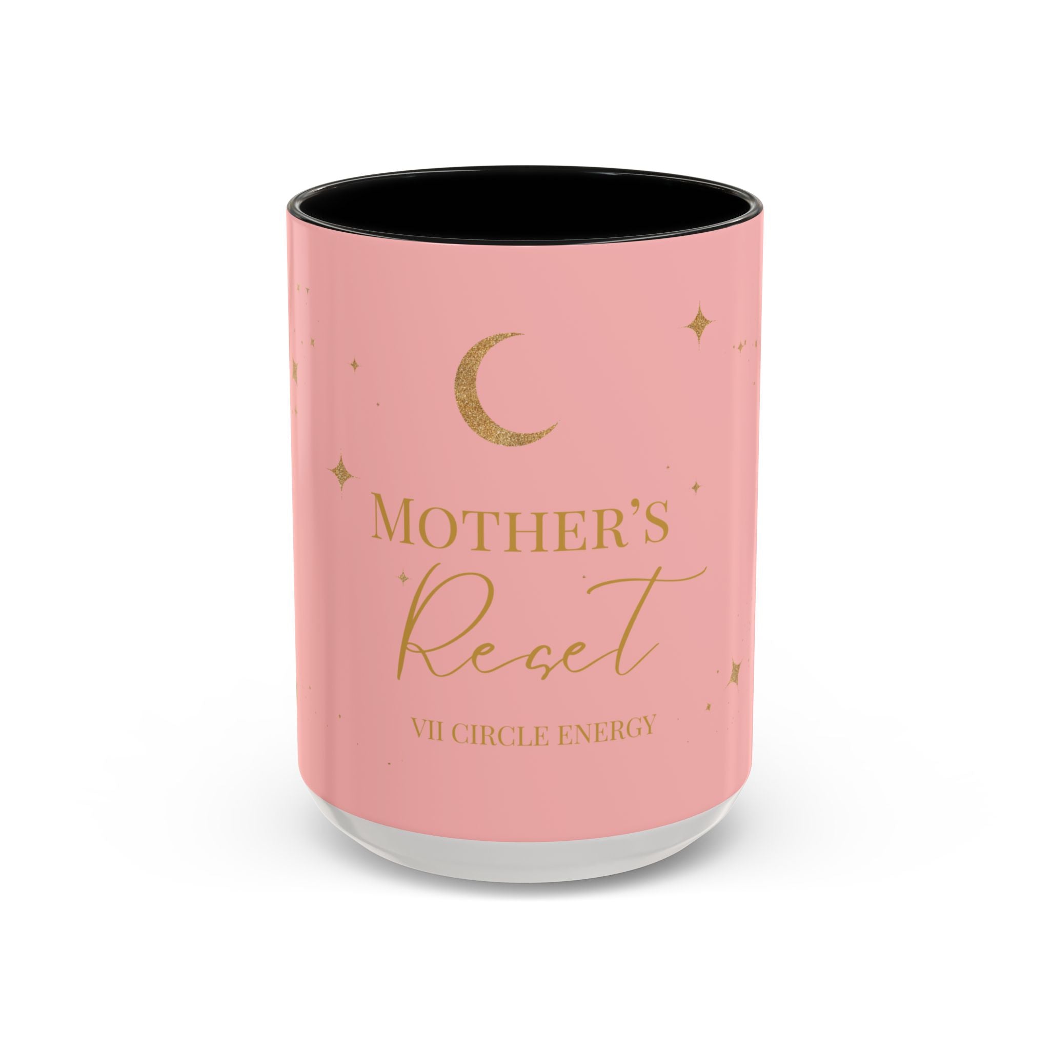 Mother's Reset Moon Coffee Mug — Pink Accent Celestial 11/15oz