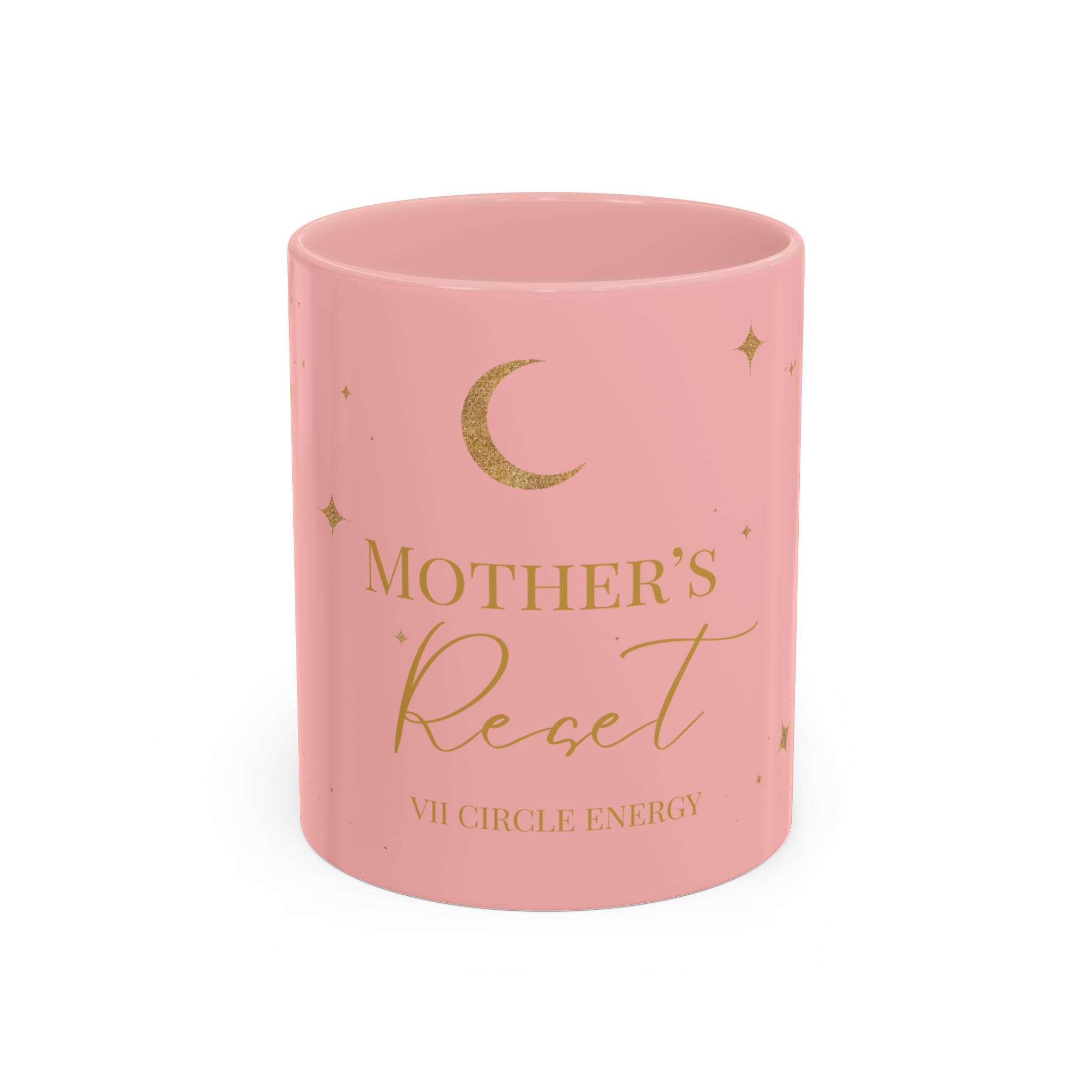 Mother's Reset Moon Coffee Mug — Pink Accent Celestial 11/15oz